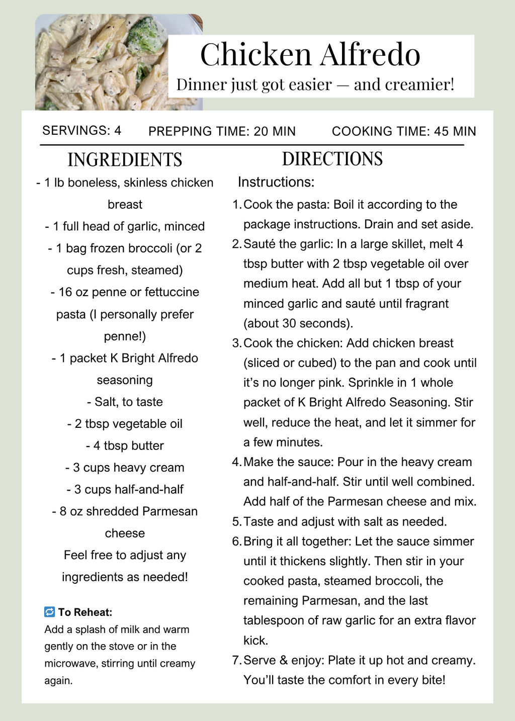 K Bright Alfredo Seasoning (2-Pack)