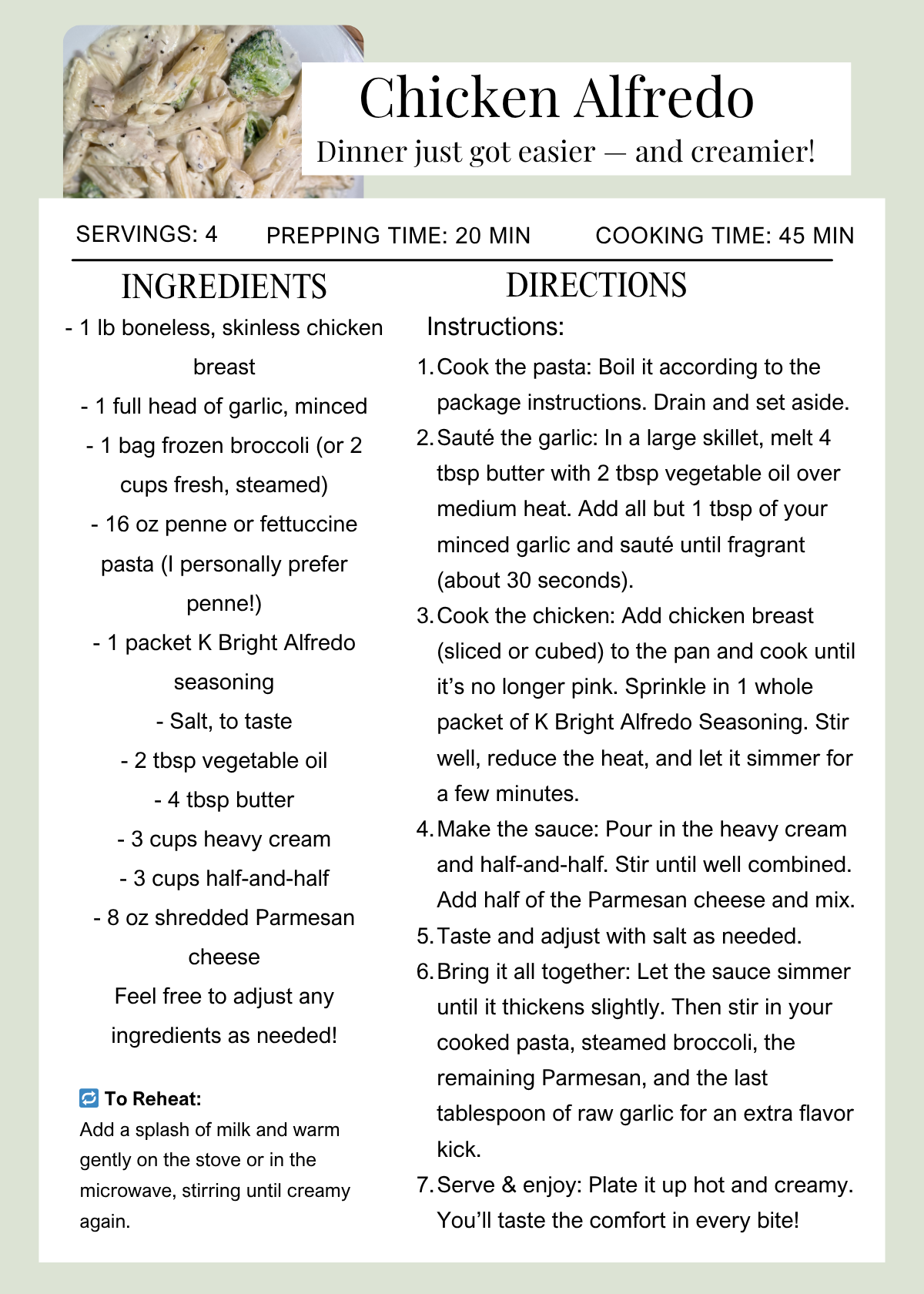 K Bright Alfredo Seasoning (2-Pack)