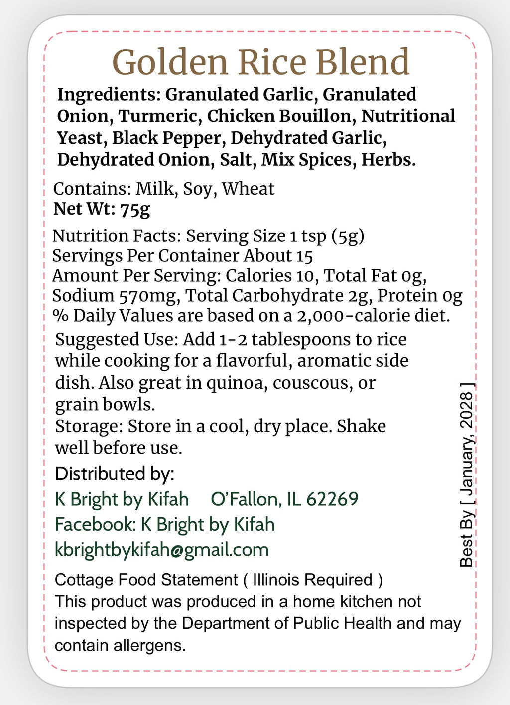 Golden Rice Seasoning
