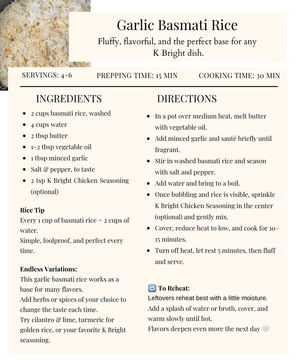 K Bright Recipe Collection
