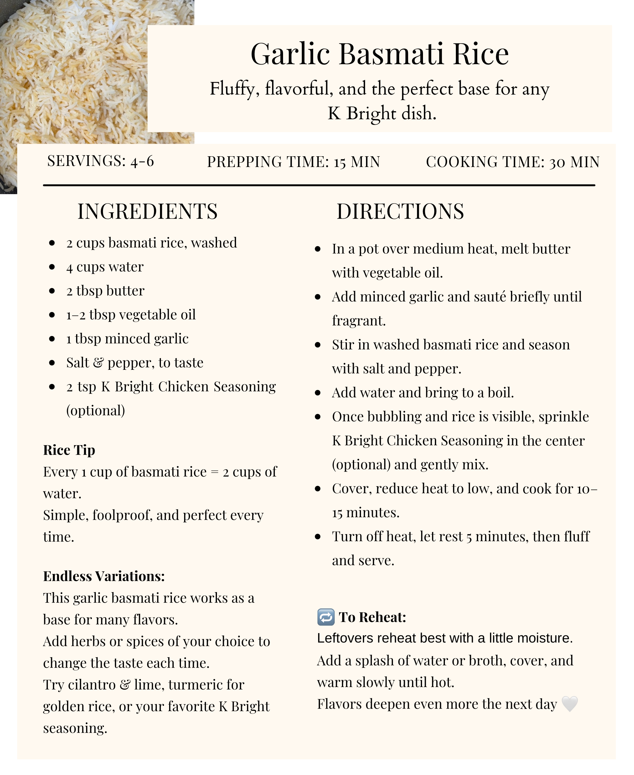 K Bright Recipe Collection