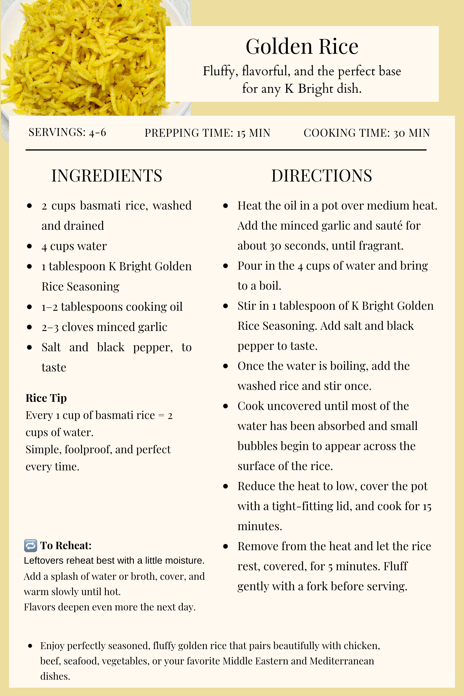Golden Rice Seasoning
