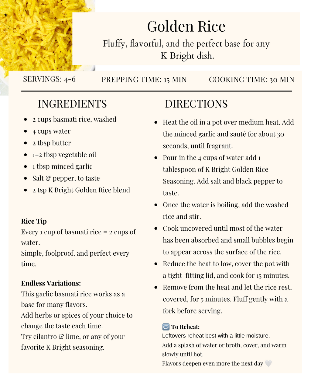 K Bright Recipe Collection