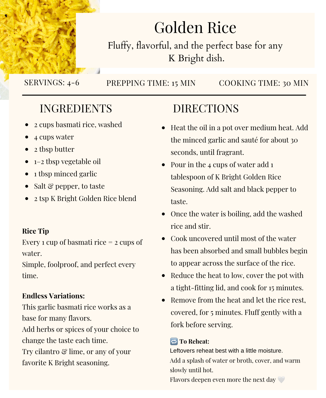 K Bright Recipe Collection