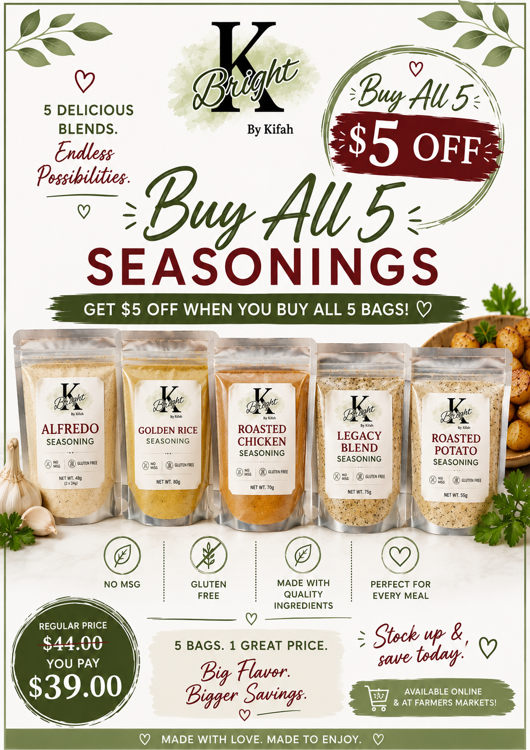 Buy All 5 Seasonings & Save $5