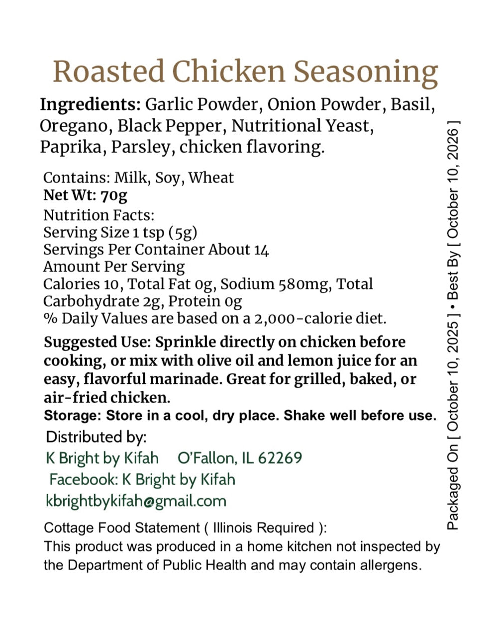 K Bright Chicken Seasoning